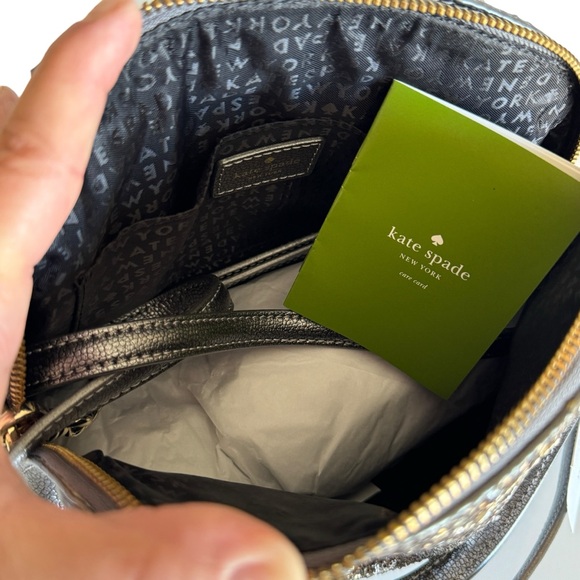 NWT New Kate Spade Mini Reiley Laurel Way Glitter Bag Satchel Crossbody Gunmetal - Picture 8 of 12